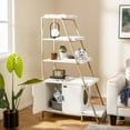 thumbnail image 2 of Costway Petsite Large Cat Litter Box Enclosure 2-in-1 Hidden Cat Washroom Furniture with Storage White, 2 of 10