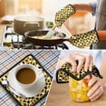 thumbnail image 4 of Checke Sunflower Kitchen Oven Mitt and Pot Holder Sets 4 Pcs for Baking, Cooking and Grilling, Heat Resistant Up To 392 °F, 4 of 7