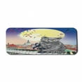 thumbnail image 1 of City Computer Mouse Pad, Musical Notes Cat the Keyboard on Rooftops in Night Sky Old Town Full Moon Art Print, Rectangle Non-Slip Rubber Mousepad Large, 31" x 12", Multicolor, by Ambesonne, 1 of 2