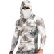 thumbnail image 3 of Ceisia Radial Botanical Print Hooded Top Men's Slim Fit Long Sleeve UV Protective Face Mask Shirt White M Gifts, 3 of 4