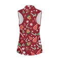 thumbnail image 6 of Yuyamidu Snowman Reindeer Women's Sleeveless Golf Shirts Lightweight Quarter Zip Golf Shirts for Women, Red Christmas Tennis Athletic Tank Top Size 2XL, 6 of 8