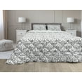 thumbnail image 1 of Europe Comforter & Sham Bedding Set, Travel Theme European Famous Places England France Germany Italy with Several Items, 3 pcs Duvet Set Microfiber Filling Quilt, 5 Sizes, Black White, by Ambesonne, 1 of 4