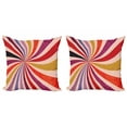 thumbnail image 1 of Retro Throw Pillow Cushion Cover Pack of 2, Illustration of a Grunge Style Sunburst Effect or Swirls Abstract Galactic Stripes, Zippered Double-Side Digital Print, 4 Sizes, Multicolor, by Ambesonne, 1 of 2