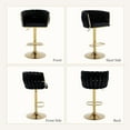 thumbnail image 6 of 24''-33'' Adjustable Bar Stools Set of 2, 360°Swivel Counter Height Bar Chairs Upholstered Velvet Bar Stools with Backs, Gold Bar Stools for Kitchen Island, Pub, Dining Room, Black, 6 of 13