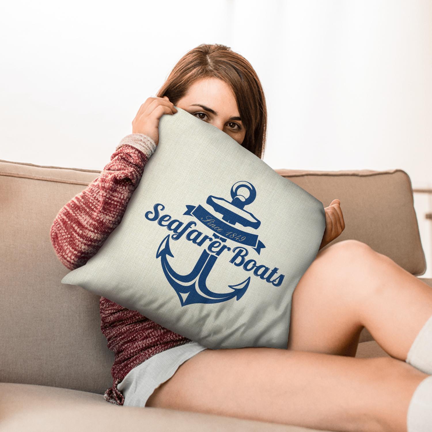 Ocean Nautical Gifts: Navy Blue Starfish Coral Anchor Pillow Covers 18x18, Throw Pillow Cases 2 Pack, Sea Animal Cushion Cases for Bed Sofa Home Car Bedroom