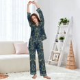 thumbnail image 5 of FORMRS Womens Pajama Set Long Sleeve Top and Pants with Pockets Soft Comfy Lounge Sleepwear, Sizes S-2XL, Shadowy Forest Pattern, 5 of 7