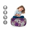 thumbnail image 2 of Mauve Storage Toy Bag Chair, Vintage Oriental Display Moroccan Middle East Floral Petals with Details Art, Stuffed Animal Organizer Washable Bag, Small Size, Earth Yellow Purple, by Ambesonne, 2 of 3