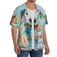thumbnail image 4 of Balery A Funny Little Dalmatian Puppy Men's Casual Button Down Shirt Short Sleeve Textured Summer Cuban Beach Shirts-4X-Large, 4 of 7