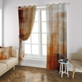 thumbnail image 3 of Orange Brown Gray Blackout Curtains, Abstract Rustic Vintage Window Drapes, Thermal Insulated Darkening For Bedroom Living Room Decor-38"W x 45"L (Pack of 2), 3 of 6