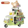 thumbnail image 1 of Blocks City Street View Dining Car Food Snacks Hamburg Car Dining Mini Building Blocks Flower Shop Car Bricks Friends Children Toy Gift, 1 of 7