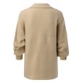 thumbnail image 2 of Vedolay Fall Tops for Women Fashion Fall Sweaters Ruffle Neck Knit Pullover Cute Tops,Khaki S, 2 of 4