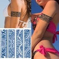 thumbnail image 3 of 4PCS Brazalete Impermeable Etiqueta Engomada Del Tatuaje Semi Permanente para Mujeres Hombres (240x63mm), 3 of 9