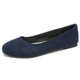 thumbnail image 3 of Ataiwee Women's Wide Width Flat Shoes, Classy Soft Round Toe Cross Line Design Ballet Flats.(2109002,BL/MF,8 Wide), 3 of 7