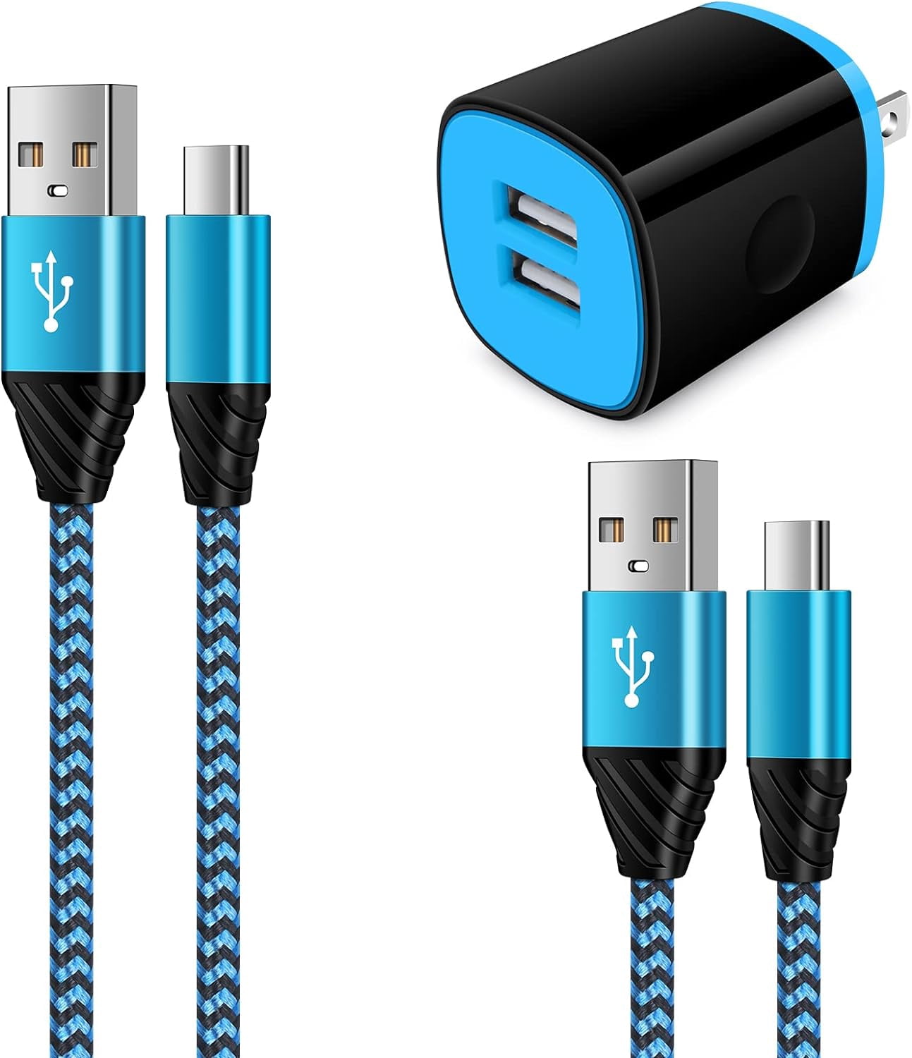 MHAWBL-Android Phone Charger Fast Charging for Samsung Galaxy A17 A16 A07 S25 Plus S25 Ultra S24FE S24 Ultra S23FE A35 A15 A14 A13 A53 A54 S22 Plus S21 S20, Android USB C Charger Cable Cord+Wall Char
