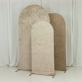 thumbnail image 2 of Efavormart Set of 3 Beige Crushed Velvet Chiara Wedding Arch Covers for Round Top Backdrop Stands 5ft, 6ft, 7ft, 2 of 5