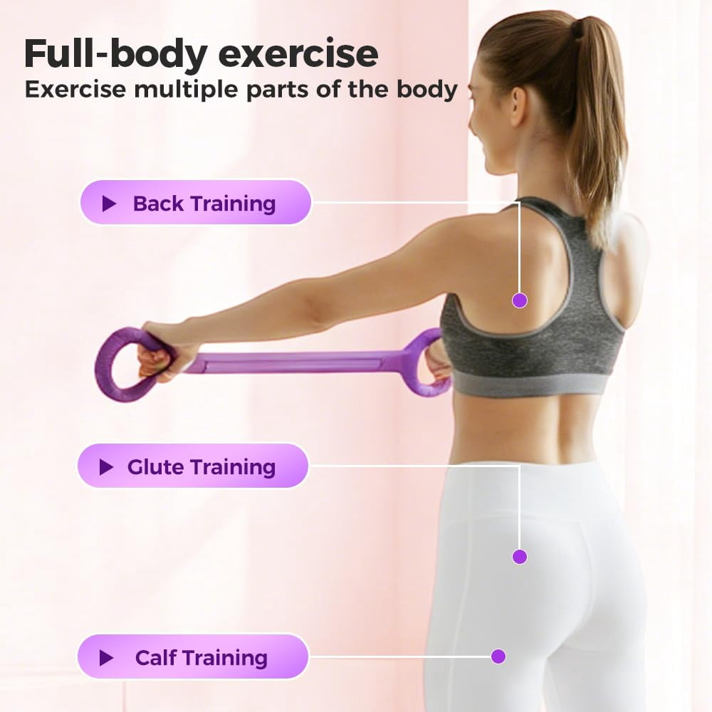 19.7"x4.3" Figure 8 Resistance Band With Handles,Resistance Elastic Bands For Working Out,Arm,Back,Shoulder Training Elastic Ropes,Exercise  Equipment For Yoga,Pilates,Physical Therapy Stretching
