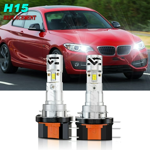 CHUSYYRAY 2Pcs H15 LED Headlight Bulbs High Beam 6000K White For BMW 228i xDrive 2015
