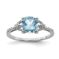 thumbnail image 1 of 925 Sterling Silver Diamond Sky Blue Topaz Ring Gemstone, 1 of 6