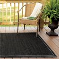thumbnail image 1 of Homespice Decor 322784 20 x 30 in. Exeter Horizon Ultra Durable Rectangular Braided Rug - Black, Opal Grey, 1 of 1