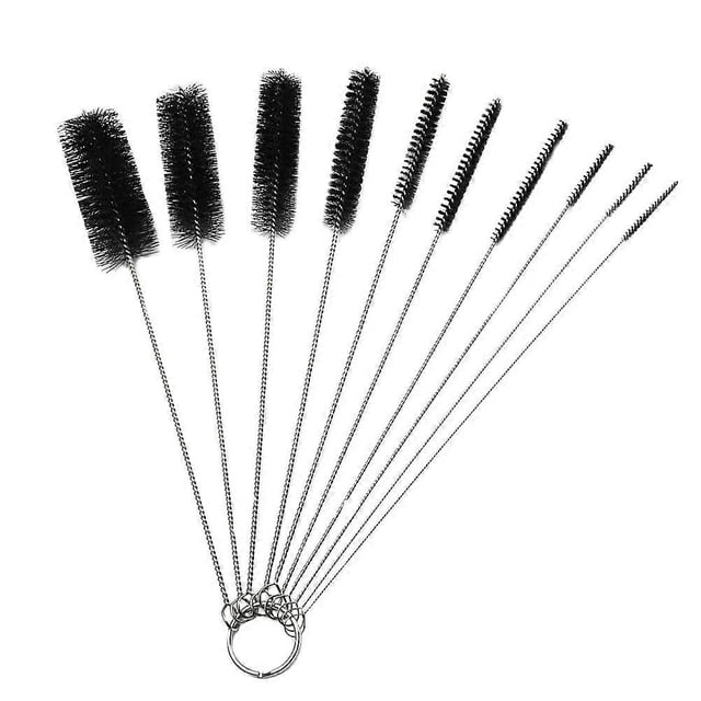Nylon Tube Brushes 10 Pcs Durable Cleaning Tools For Home And Kitchen With Various Brush Diameters
