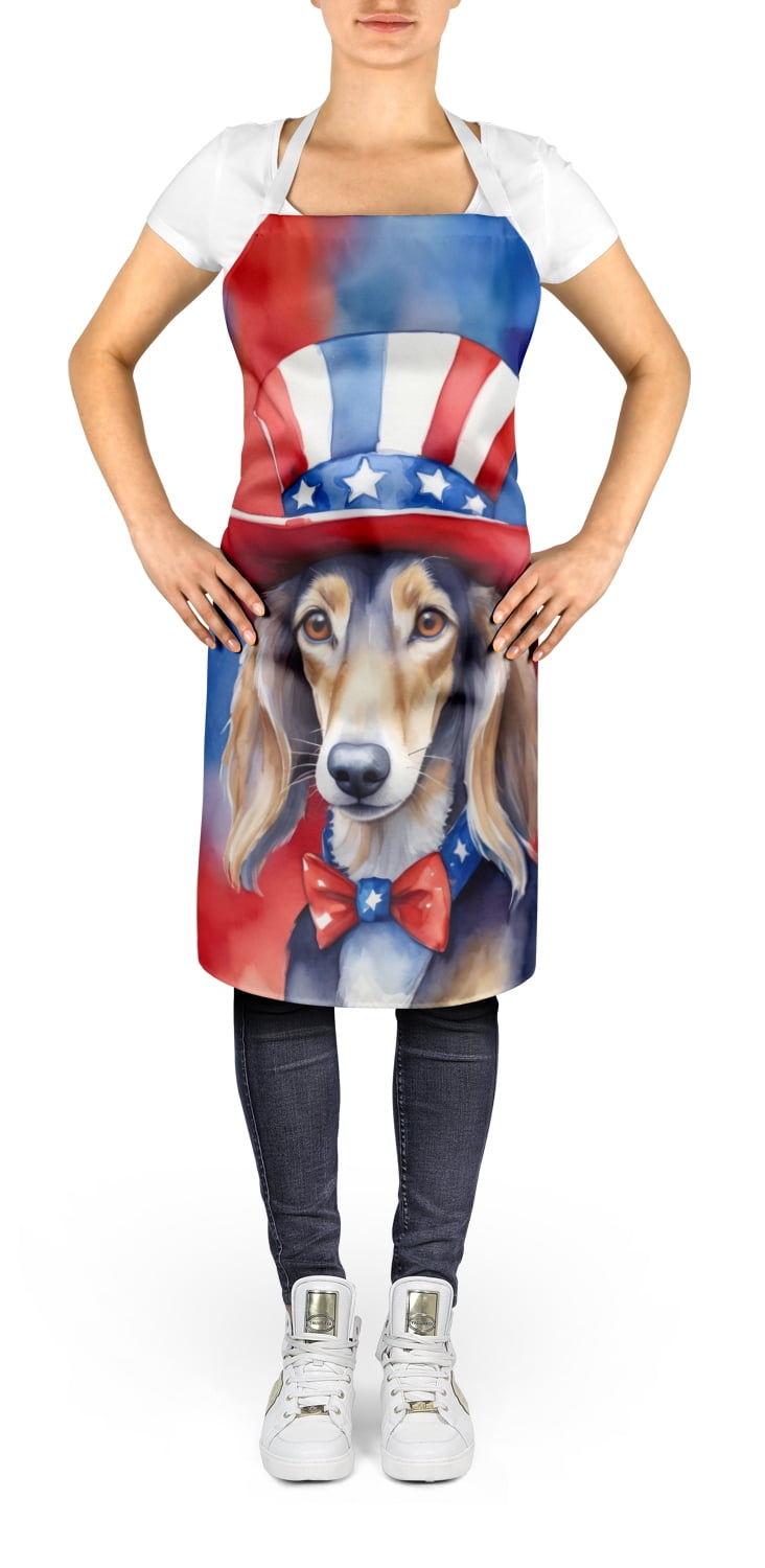 Saluki Patriotic American Apron 27 in x 30 in