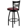 thumbnail image 4 of Flash Furniture HERCULES Series Black ''X'' Back Swivel Metal Barstool - Burgundy Vinyl Seat, 4 of 7