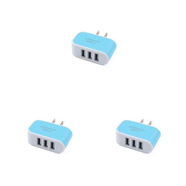 Adaptador de pared USB Universal Cateissary 3 puertos enchufe europeo/estadounidense
