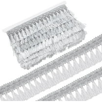 9.8 Yards Fringe Tassel Sewing Trim 1.8inch Wide Silver Color Fringe Trim for Sewing Polyester Tassel Wave Ribbons for DIY Crafts Clothes Garment Dress Curtain Decoration