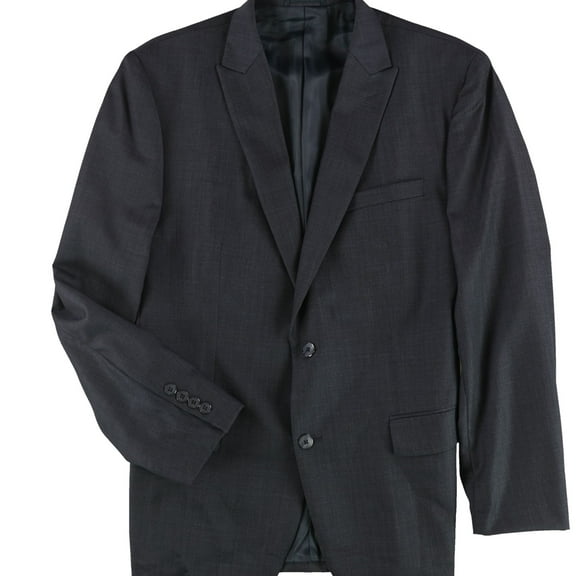 bar III Mens Single Breasted Two Button Blazer Jacket, Blue, 44 Regular