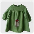 thumbnail image 6 of HOMADLES Girls Long Sleeve Dress A-Line Casual Solid Layering Swing Skirt for Girls Comfortable Soft Dress Army Green 4 T, 6 of 8
