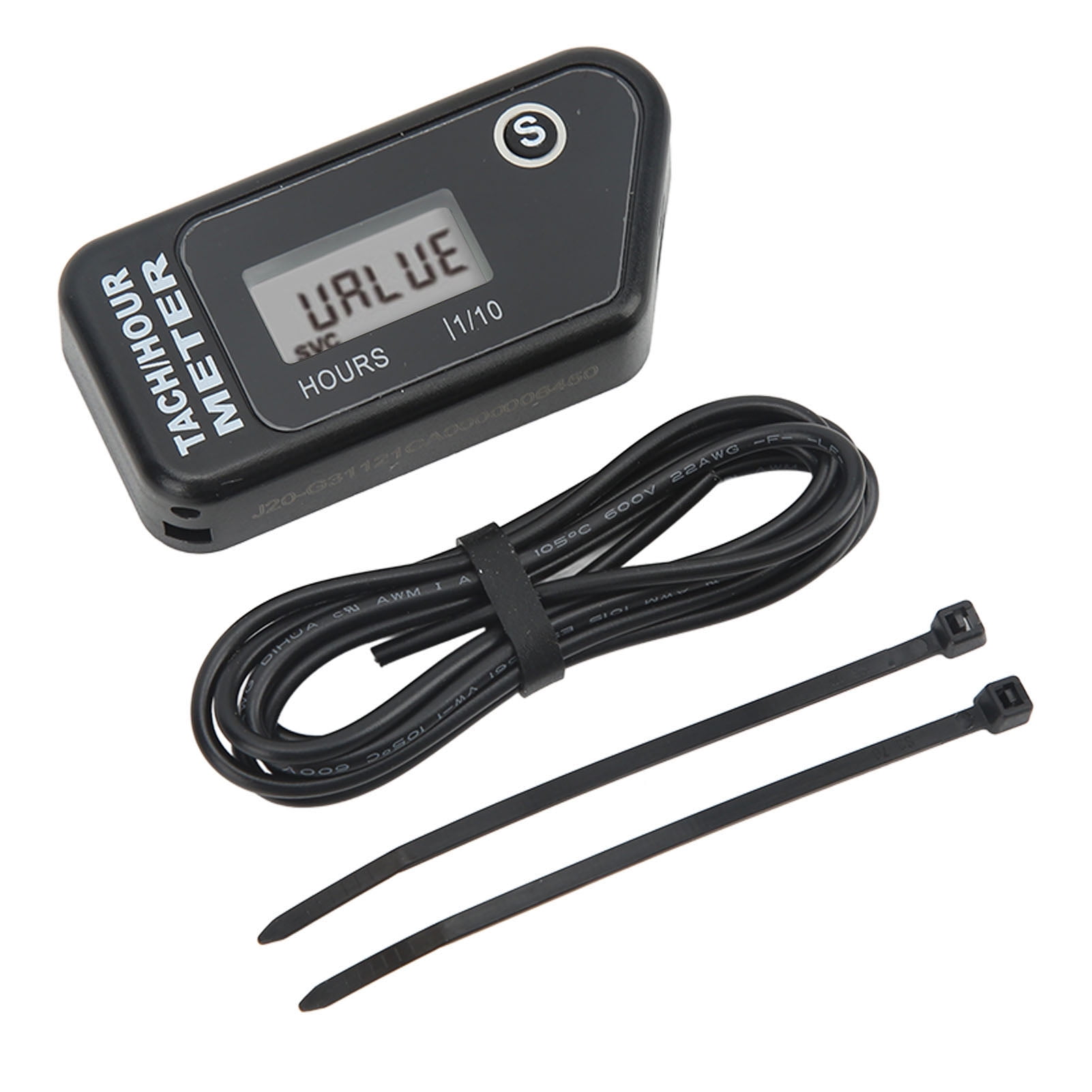 Motorcycle Hour Meter, Black RPM Counter Maintenance Reminder Timer