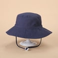 thumbnail image 4 of ZHOGXU Baby Girls Boys Sun Caps Sun Protection Outdoor Adjustable Solid Color Wide Brim Bucket Hats For Vacation Daily Play,B,3-10 Years, 4 of 4