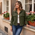 thumbnail image 5 of Cropped Jacket Women Fall Outwear Button Down Trendy Cropped XL, 5 of 6