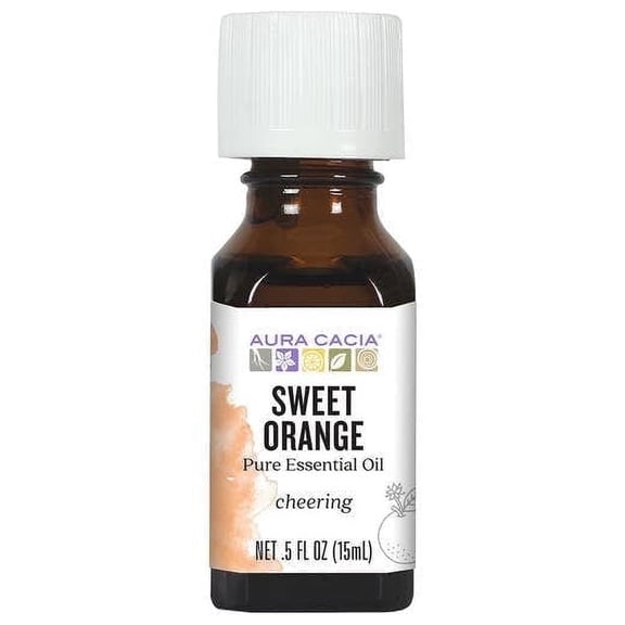 Aura Cacia 100% Pure Essential Oil Brightening Orange Sweet (Citrus Sinensis) - 0.5 Oz