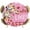 Peach Pink, variant on Elastic Fitted Round Tablecloth, Giraffes Flowers Waterproof Stretch Table Cover for 45"-54" Tables, A Girl Who Likes Giraffes Elegant Animals Black Washable Outdoor Tablecloths for Patio, Picnic