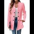 thumbnail image 1 of Blazer de Mujer con Cuello Alto, Informal, de Larga, Cruzado, Elegante, para Oficina y Negocios Rosa M, 1 of 9
