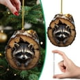 thumbnail image 5 of Runskmd 8 Pcs Rabbit/Raccoon Christmas Ornament Christmas Tree Animal Pattern 2D Acrylic Ornament Squirrels Raccoons Pendant Animal Decoration Christmas Decor Keepsake, 5 of 7