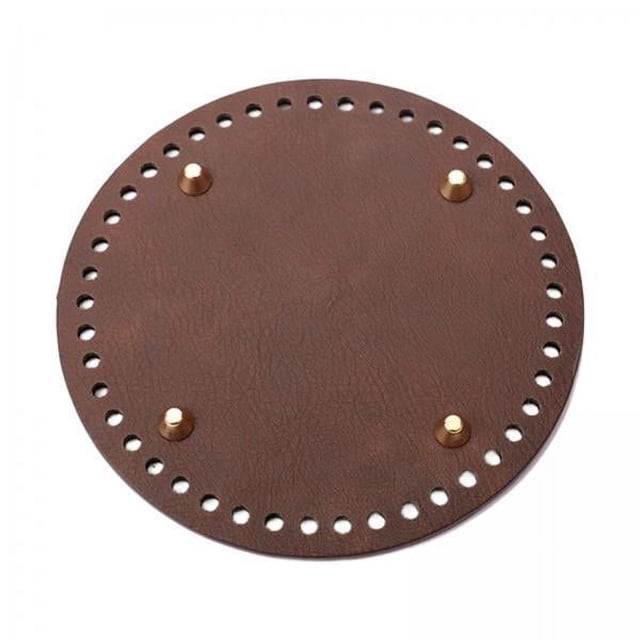 4 Almohadillas Inferiores Para Bolso De Ganchillo DIY Con Agujeros, Base Inferior Para Bolso, Cuero PU, 15cm