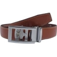 thumbnail image 3 of Marshal Men's Genuine Leather Ratchet Dress Belt With Automatic Buckle Tan Buckle6, 32", 3 of 9