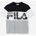 thumbnail image 6 of Fila BLACK/GRAY Johnson Color-Block Logo Graphic Tee, US Small, 6 of 6