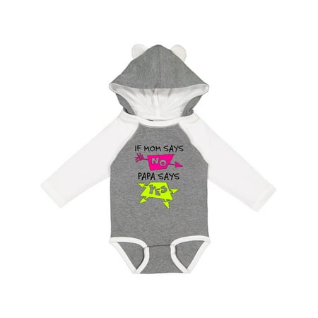 

Inktastic If Mom Says No Papa Says Yes Gift Baby Boy or Baby Girl Long Sleeve Bodysuit
