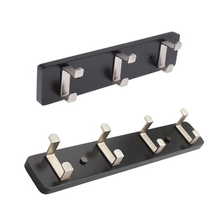 2x Antique Wall Mounted Bamboo Hook Robe Clothing Towel Hanger