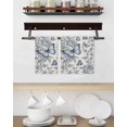 thumbnail image 2 of Blue Floral Butterfly Kitchen Dish Towels for Drying Dishes Set of 3, Vintage Flowers Botanical Waffle Weave Microfiber Hand Tea Bathroom Towels Quick Dry & Absorbent Towel 15.7x23.6, 2 of 7