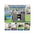thumbnail image 3 of Bingirl Home Outdoor Grill Cart With Storage Cabinet Metal Kitchen Island Prep Table With Movable Universal Wheels And Stainless Steel Top Spice Rack Towel Rack and Lockable Wheels For BBQ Backyard, 3 of 7