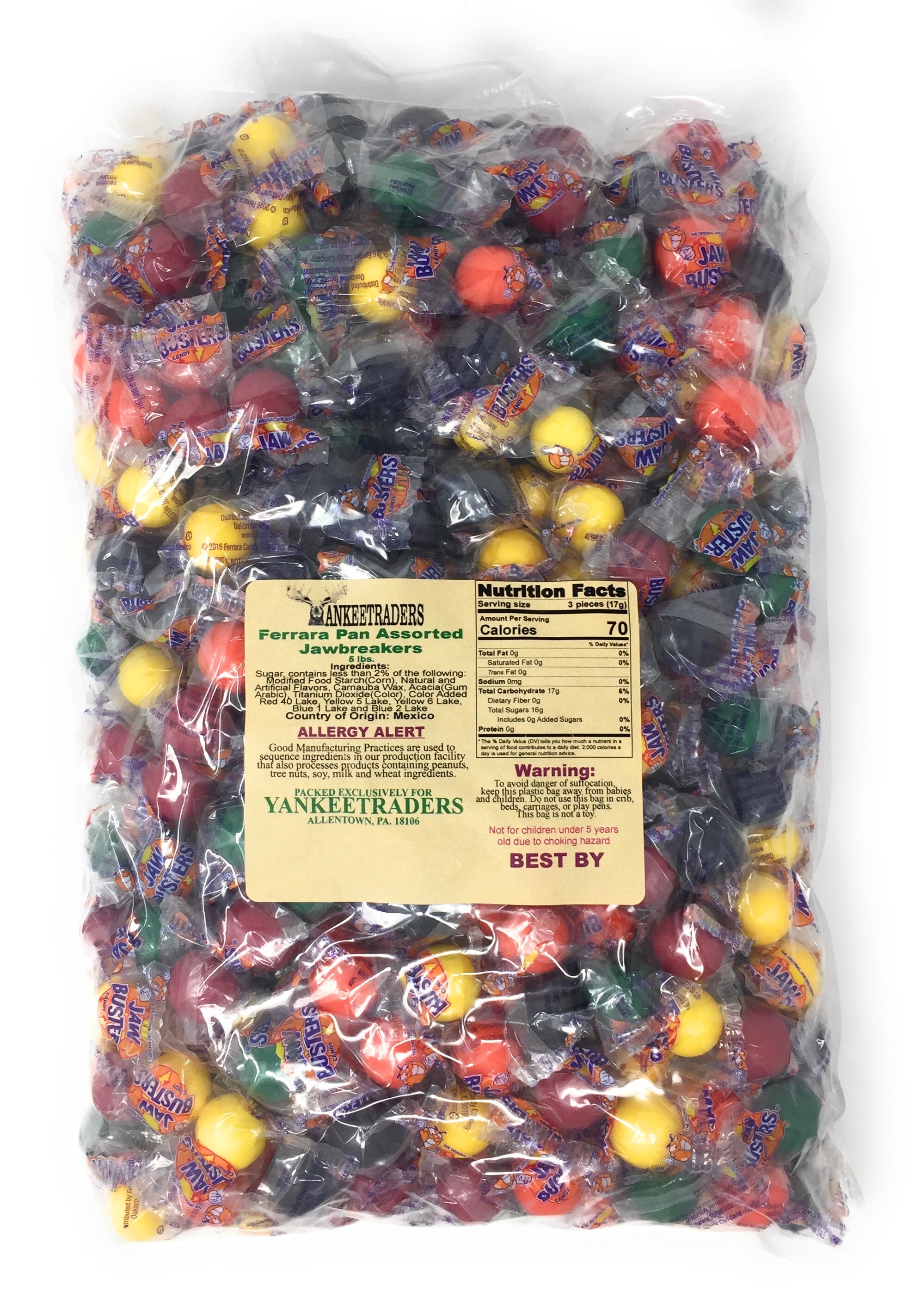 YANKEETRADERS Jaw Busters / Jawbreakers, Assorted Giant Bag, 80 oz