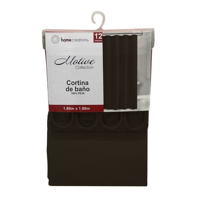 Cortina de Baño Home Creations HCRE CORTINA P TE CA Texturizada Café 180x180 cm