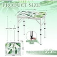 thumbnail image 3 of Folding Camping Table 2ft Portable Pinic Table Adjustable Height Small Card Table Aluminum Foldable Lightweight with Carry Handle for Outdoor Indoor Hiking Camp BBQ Beach (Monstera Palm Leaves), 3 of 12
