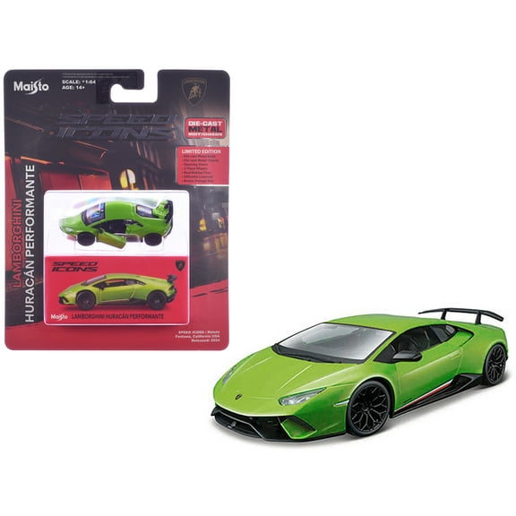 Lamborghini Huracan Performante Green "Speed Icons" Series 1/64 Diecast Model Car by Maisto