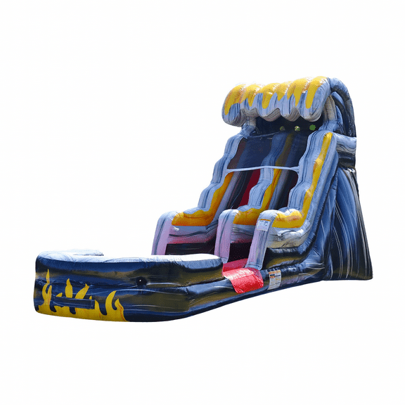JumpOrange Flame 15 ft Commercial Grade Inflatable Water Slide (with Pool and Blower)