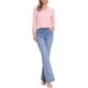 thumbnail image 2 of Blusas de encaje de ganchillo de manga larga con media botonera para mujer Allegra K en rosa claro M, 2 of 6